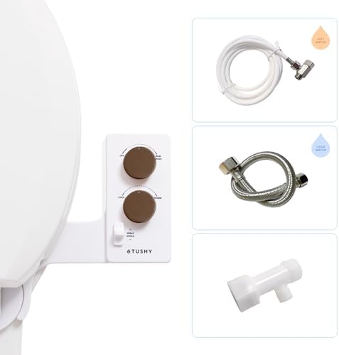 TUSHY Classic 3.0 Bidet Toilet Seat Attachment - a Non-Electric Self Cleaning Water Sprayer with Adjustable Water Pressure Nozzle, Angle Control & Easy Home Installation (Brushed Nickel)|B08VS11Z1N