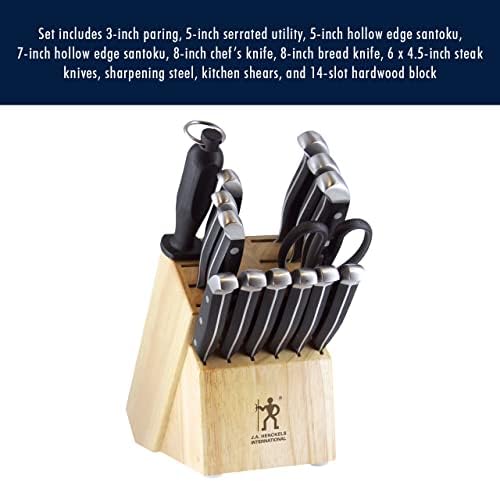 Henckels Statement 15-Pc Knife Block Set, Razor-Sharp, German Engineered | Informed by 100+ Years of Mastery. Dishwasher safe, Comfortable Grip Ideal for Everyday Cooking. High Quality Stainless Steel|B00GHX5HGG