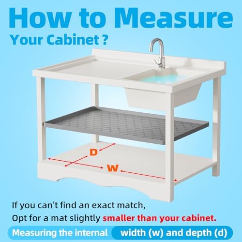Winisok Waterproof Under Sink Mat 34" x 22", Silicone Mat, Dark Gray | Raised Edge Traps Spills & Leaks, Shelf Liner, Cabinet Protector, for Kitchen, Bathroom, Boots, Pets, Home Essentials|B0CSPKSCP2