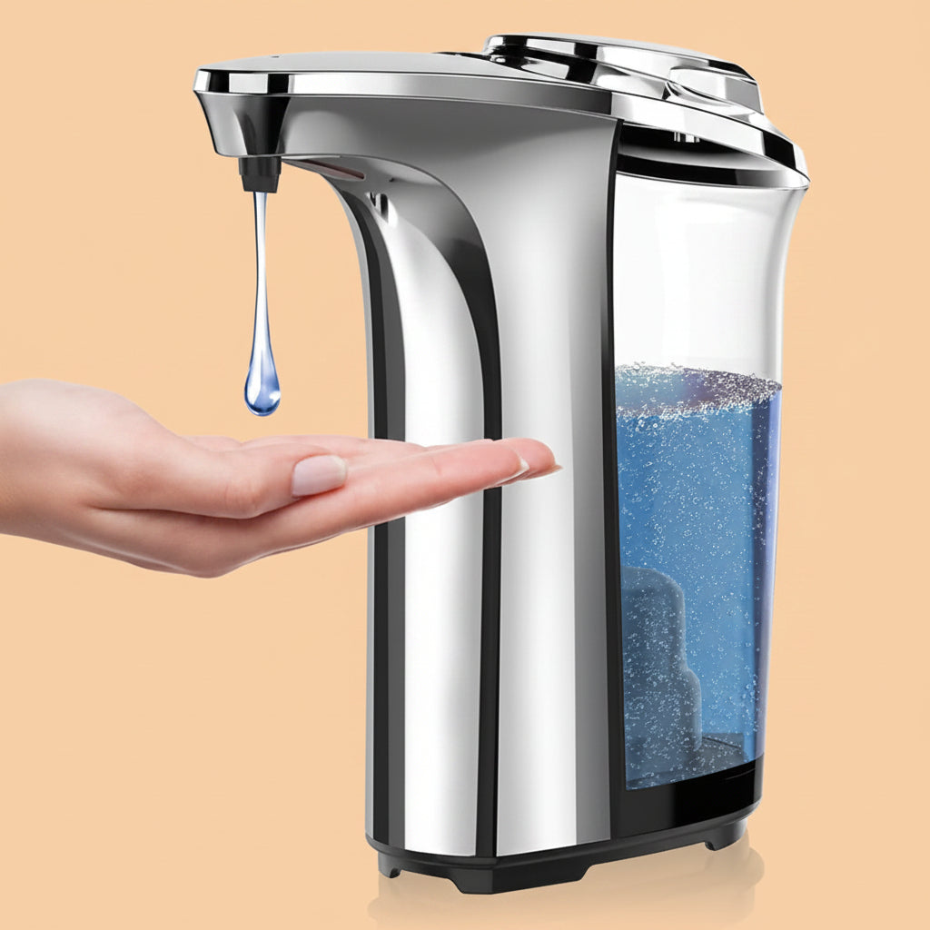 PZOTRUF Automatic Soap Dispenser, Touchless Dish Soap Dispenser 17oz/500ml with Infrared Sensor, 5 Adjustable Soap Dispensing Levels, Liquid Hand Dispenser for Bathroom Kitchen Sink (Silver)|B09NVGSSC2
