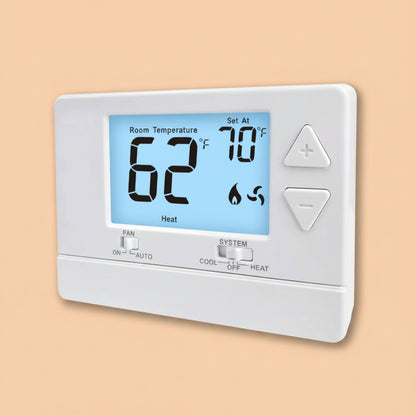 NonProgrammable Thermostat for Home, Digital Energy-Saving Thermostat,Single-Stage Systems, 1 Heat/1 Cool, Easy DIY Install,White Backlight|B0DNDS8PKF