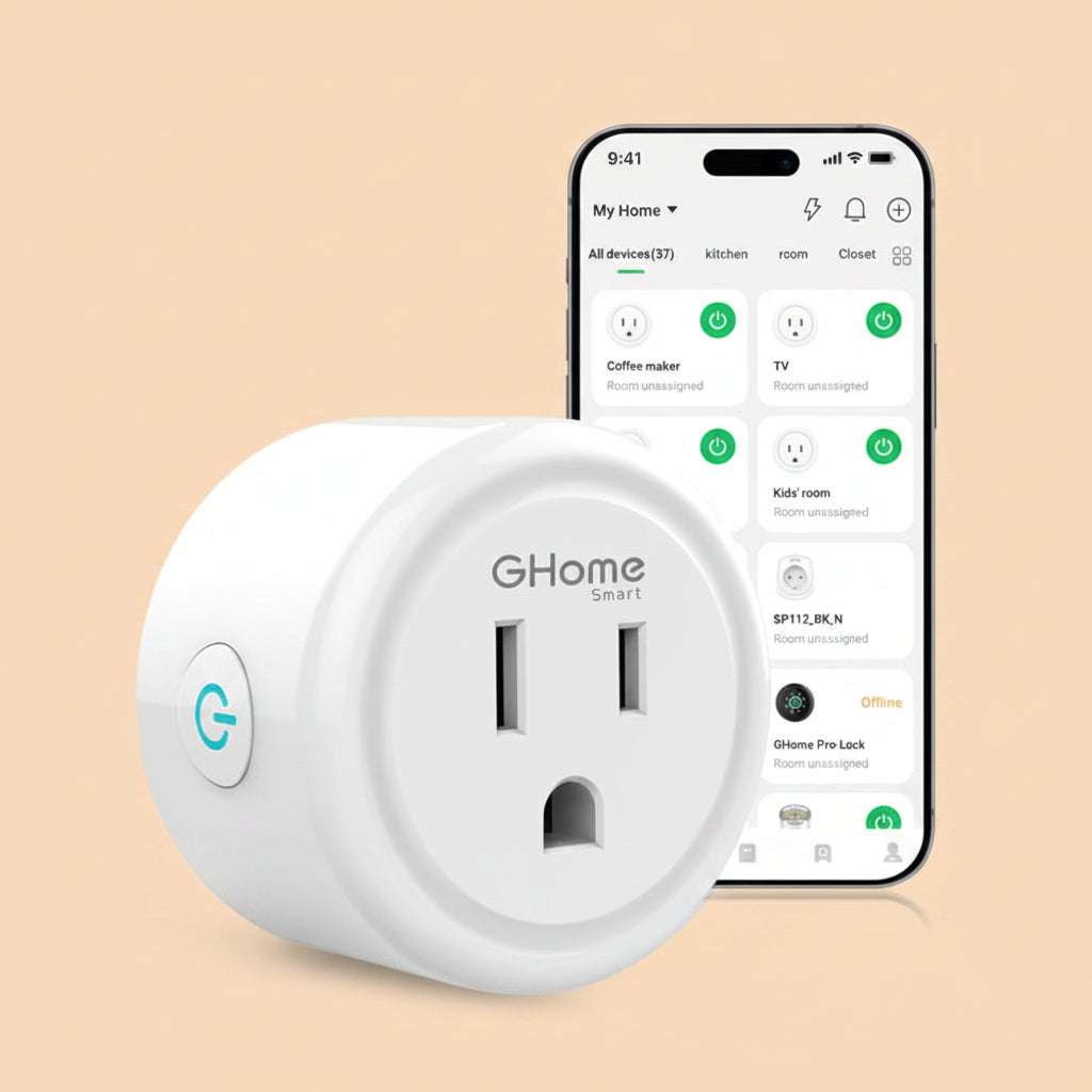 GHome Smart Plug, WiFi Smart Plugs Work with Alexa and Google Home, Smart Outlet Timer with APP Remote Control, 2.4GHz Wi-Fi Only, No Hub Required, ETL FCC Listed, White|B0D7ZXYPRL