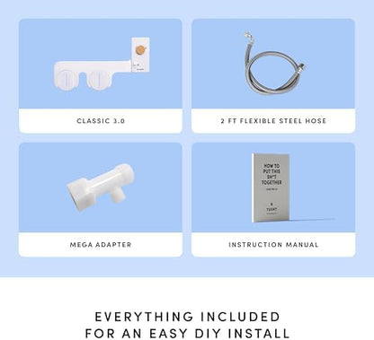 TUSHY Classic 3.0 Bidet Toilet Seat Attachment - a Non-Electric Self Cleaning Water Sprayer with Adjustable Water Pressure Nozzle, Angle Control & Easy Home Installation (Brushed Nickel)|B08VS11Z1N