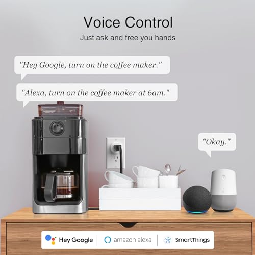 GHome Smart Plug, WiFi Smart Plugs Work with Alexa and Google Home, Smart Outlet Timer with APP Remote Control, 2.4GHz Wi-Fi Only, No Hub Required, ETL FCC Listed, White|B0D7ZXYPRL
