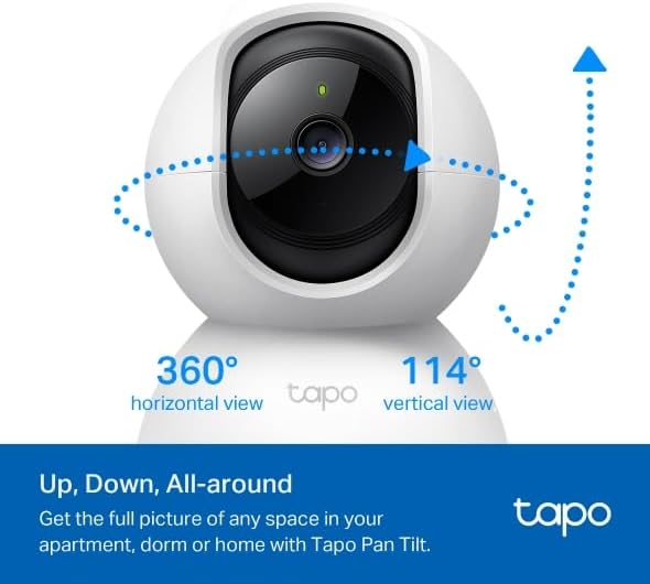 Tapo 2K Pan/Tilt Security Camera for Baby Monitor, Dog Camera w/Motion Detection, 2-Way Audio Siren, Night Vision, Cloud&SD Card Storage, Works w/Alexa & Google Assistant, 2-Pack (Tapo C210P2)|B09Y8C185M