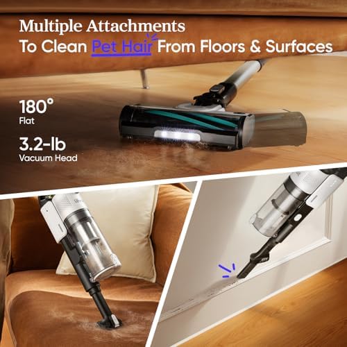 Levoit Cordless Vacuum Cleaner, Anti-Tangle for Pet Hair, Up to 50 Minutes | Powerful Suction, Lightweight, Rechargeable, Versatile for Carpets & Hard Floors, 180° Lay-Flat Design, LVAC-200|B0CB6B2JWG