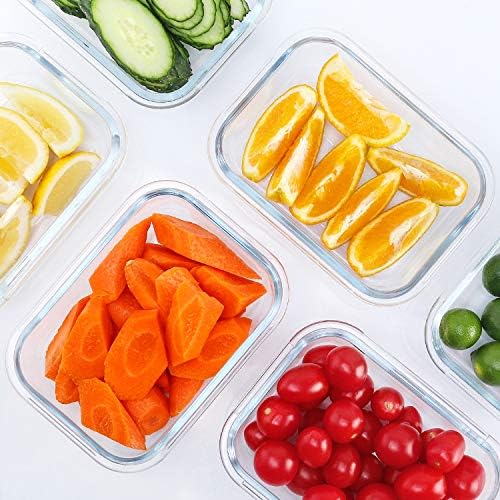 M MCIRCO 10-Pack,22 Oz Glass Meal Prep Containers,Glass Food Storage Containers with lids,Lunch Containers,Microwave, Oven, Freezer and Dishwasher (Gray)|B07HRRV96C