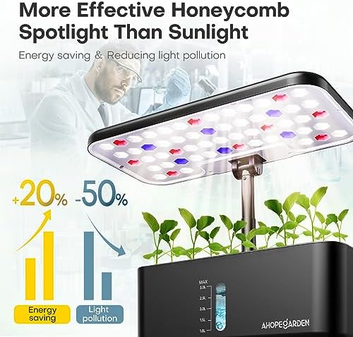 Ahopegarden Indoor Garden Hydroponics Growing System: 10 Pods Plant Germination Kit Herb Vegetable Growth Lamp Countertop with LED Grow Light - Hydrophonic Planter Grower Harvest Lettuce|B0B6BB4TVC