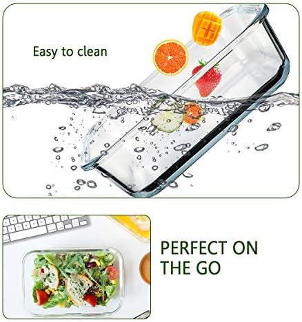 M MCIRCO [8-Pack,30 oz] Glass Meal Prep Containers,Glass Food Storage Containers,Airtight lunch Containers with Lids, Microwave, Oven, Freezer and Dishwasher|B07Q498XSZ